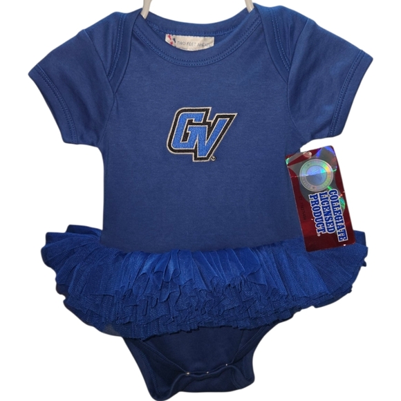 NWT Two Feet Ahead Collegiate Licensed Product "GV" Tutu Short Sleeve Onesie - Picture 1 of 3